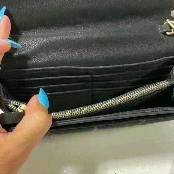 HOUSE of Want Crossbody Wallet with pearls Black and gold - New! - Picture 4 of 10